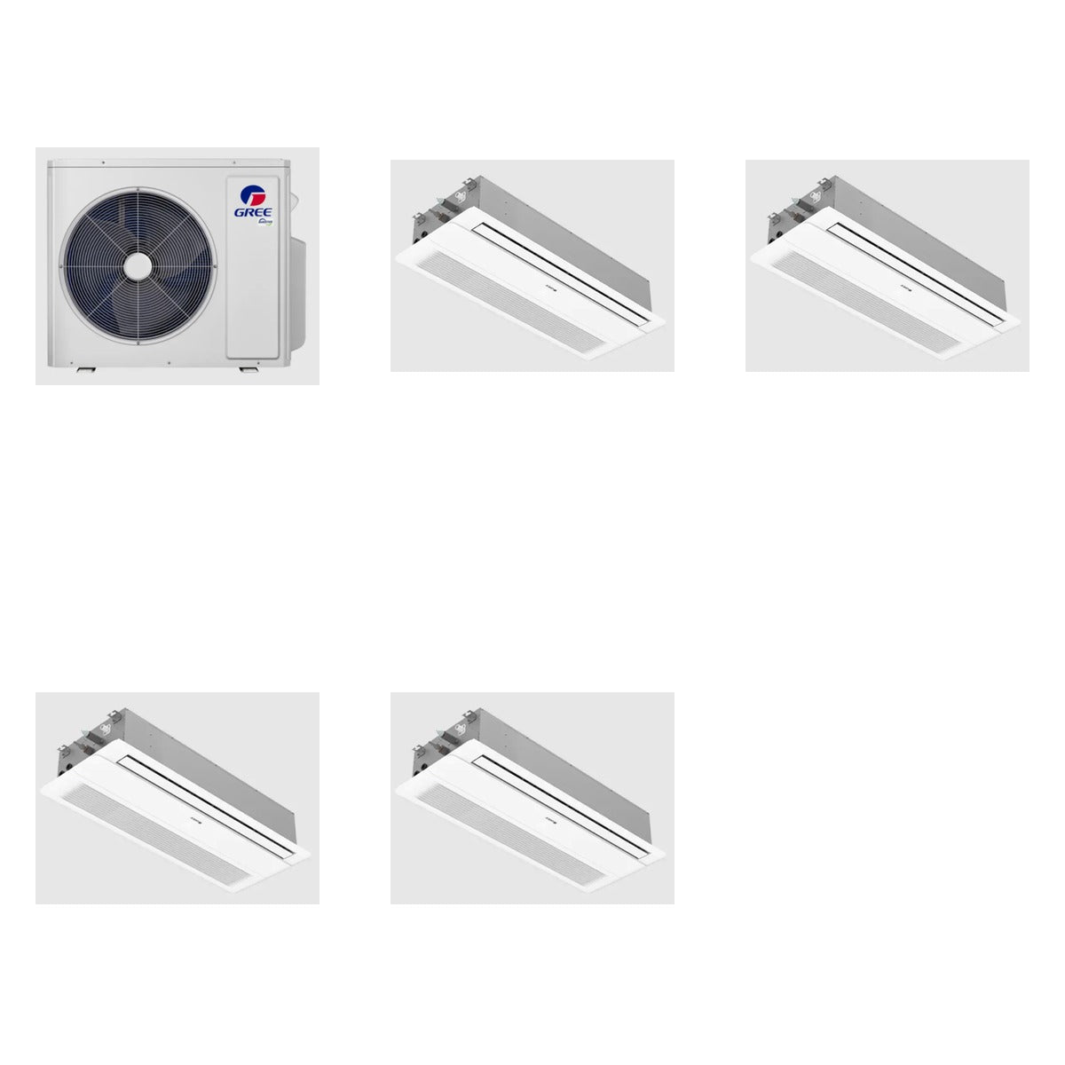 MUL24HP230V1R32AO-OWC12HP230V1R32AH2-GREETD012-1 GREE 24000 BTU R-32 21 SEER2 2-Zone Ductless Mini Split Heat Pump System - 12K+12K - Image 1