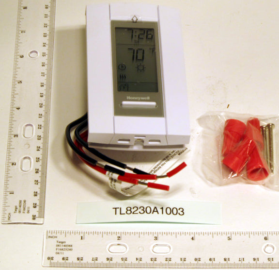 TL8230A1003-1 Honeywell Residential TL8230A1003 Premier White Line Volt Pro 208/240v 4-Wire DPST Digital 7 Day Programmable Electric Heat Thermostat - Image 1
